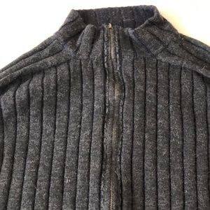 Ribbed Full Zip Mock Neck Bolivian Wool Sweater🦙